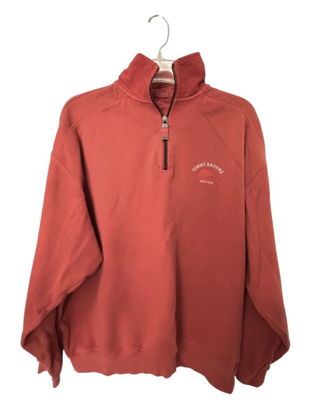 Tommy Bahama Relax Red Quarter Zip Pullover Sweatshirt Mens XXL